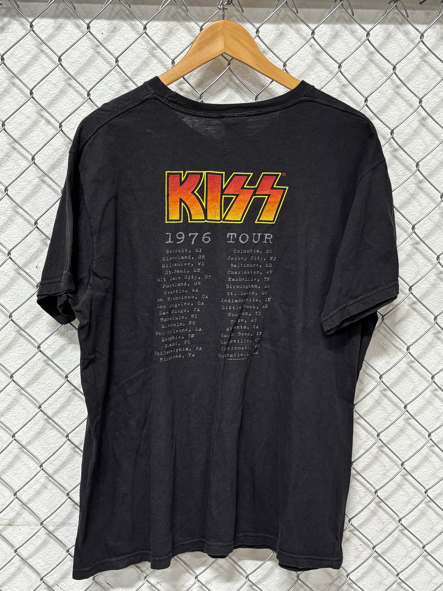 KISS Winterland 1976 Tour Reprint Band Graphic Tee Size XL