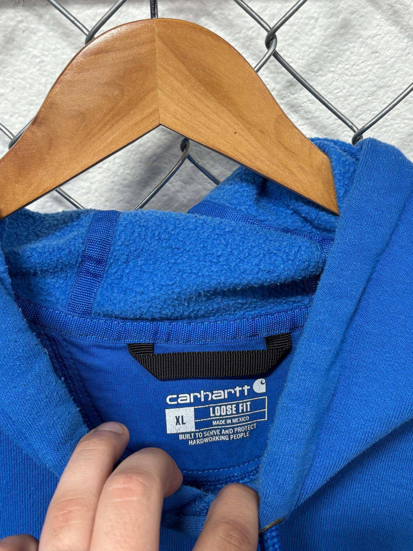Carhartt Blue Loose Fit Classic Style Hoodie Size XL