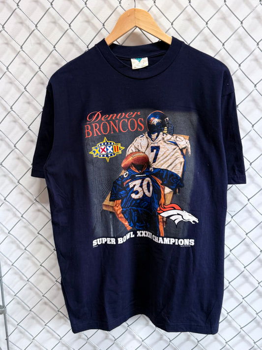 Vintage Denver Broncos Super Bowl 32 Champions NFL Tee Size Large