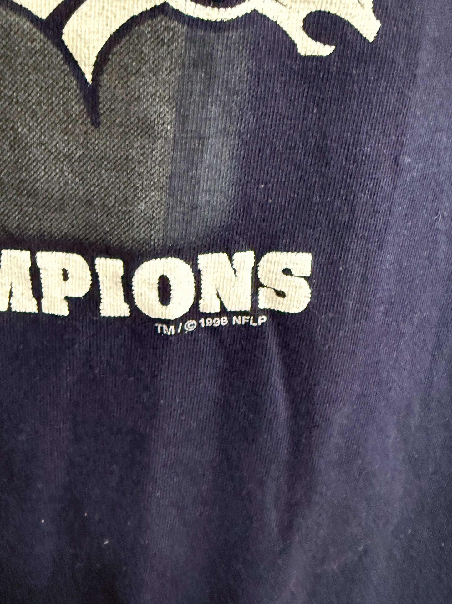 Vintage Denver Broncos Super Bowl 32 Champions NFL Tee Size Large