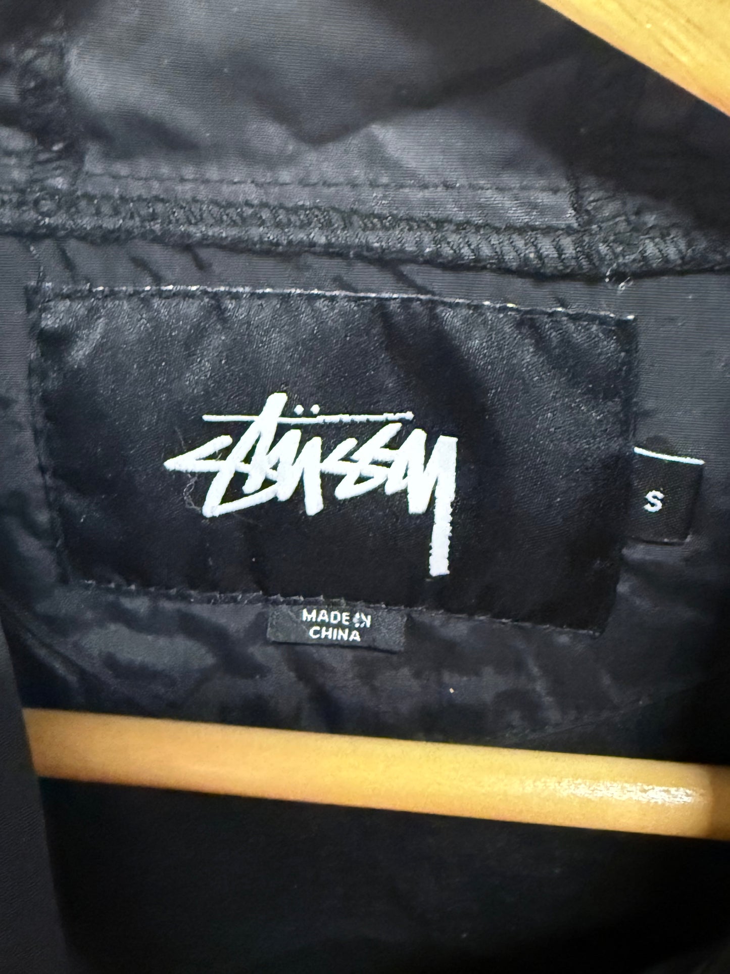 Stussy Black Double S Logo Windbreaker Jacket Size Small