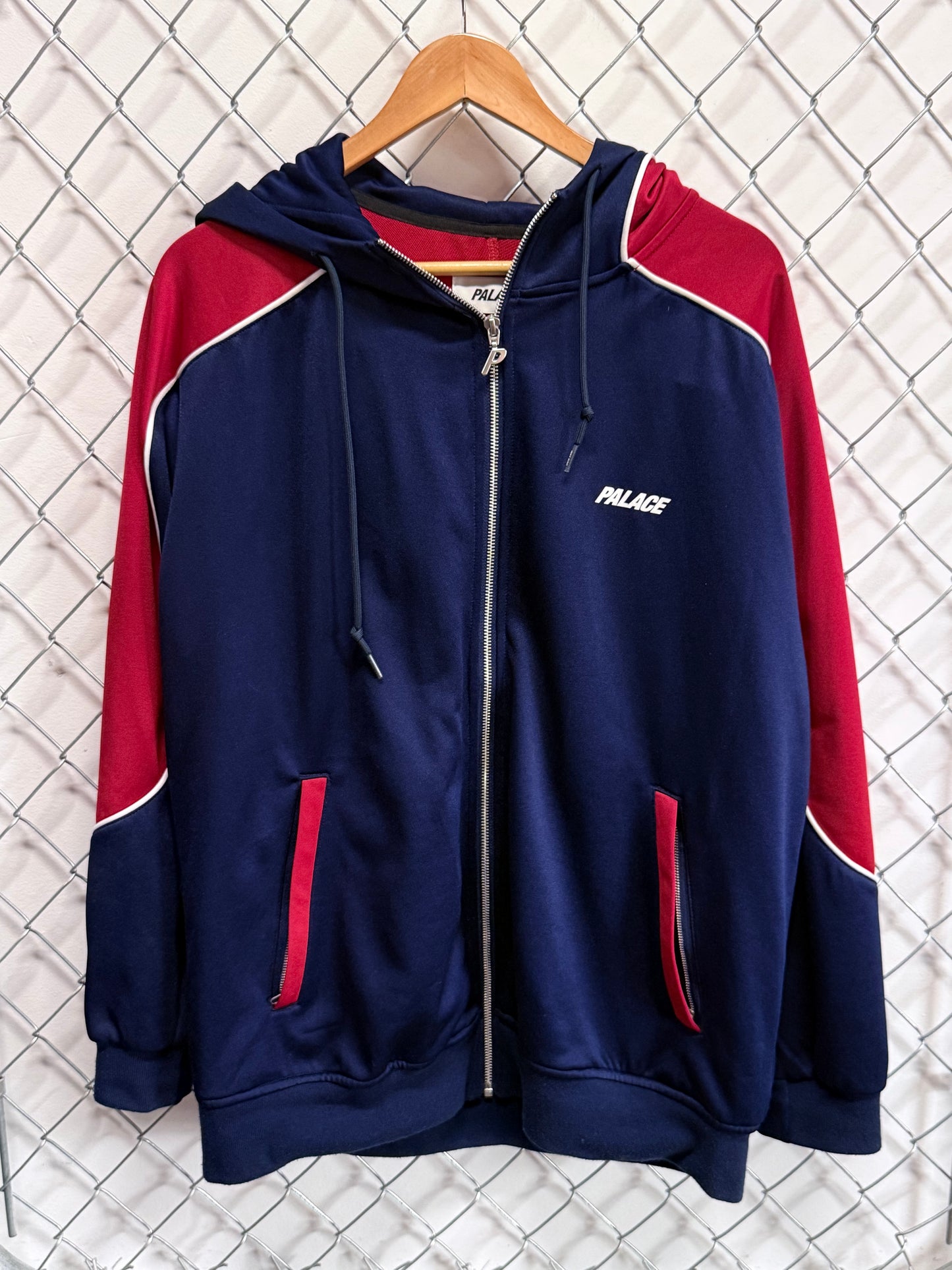 Palace Multicolor Blue Red Zip Up Hoodie Size Large