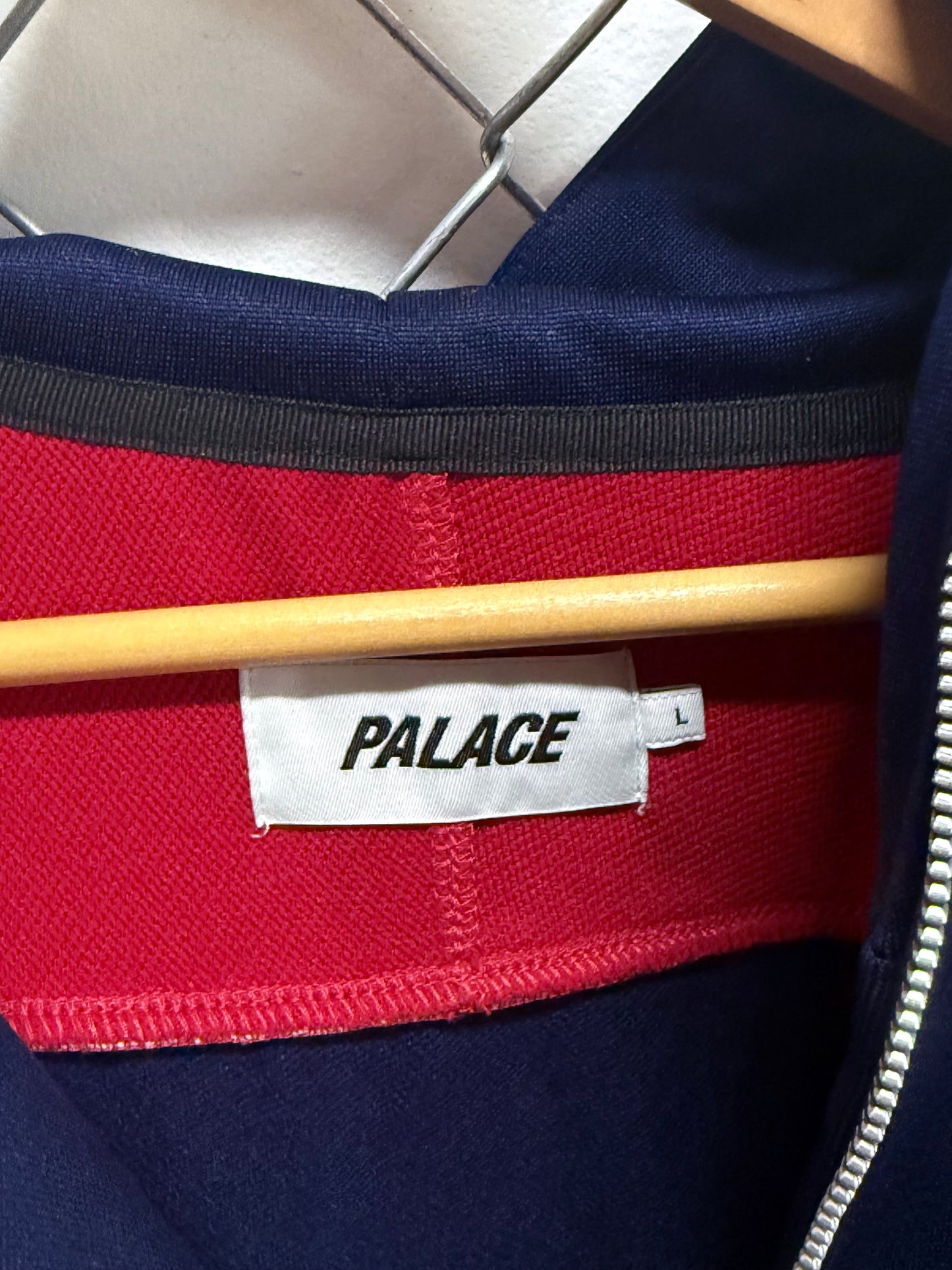 Palace Multicolor Blue Red Zip Up Hoodie Size Large