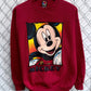 Vintage 90's Disney Mickey Mouse Red Cartoon Sweater Size Large