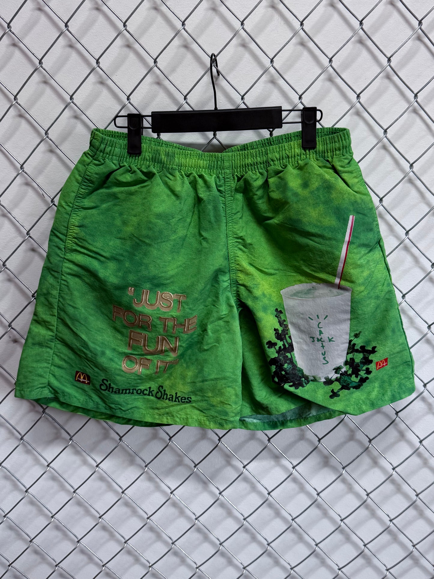 Travis Scott Cactus Jack McDonalds Shamrock Shake Shorts Size Large
