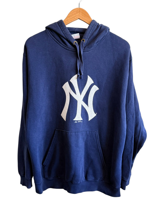 Vintage Y2K New York Yankees MLB Logo Hoodie Size Large