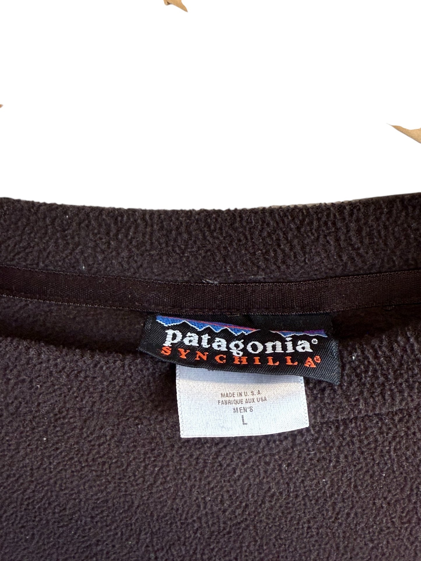 Vintage Patagonia Synchilla Made in USA Brown Fleece Sweater Size Large