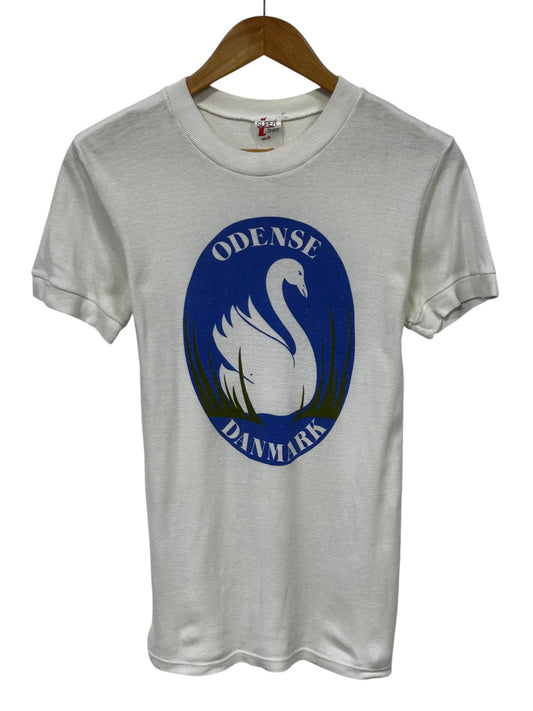Vintage 80's Odense Denmark Swan Graphic Tee Size Medium