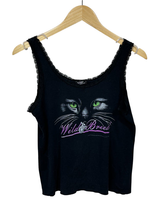 Vintage 1995 Harley 3D Emblem Wild Breed Lace Tank Top Shirt Size Large