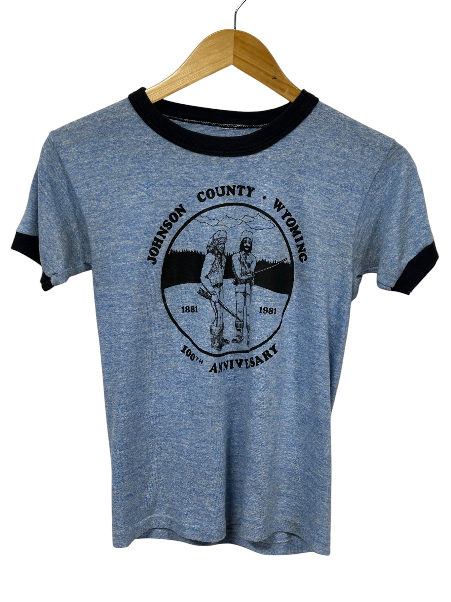 Vintage 1981 Johnson County Wyoming Nature Graphic Tee Size Small