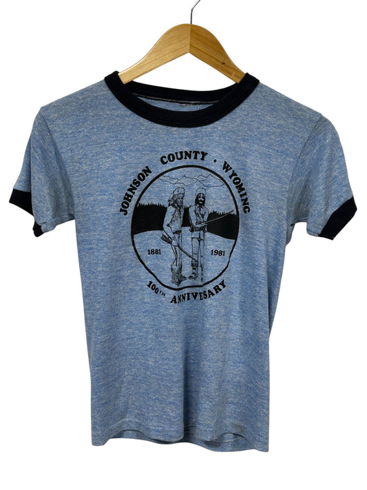 Vintage 1981 Johnson County Wyoming Nature Graphic Tee Size Small