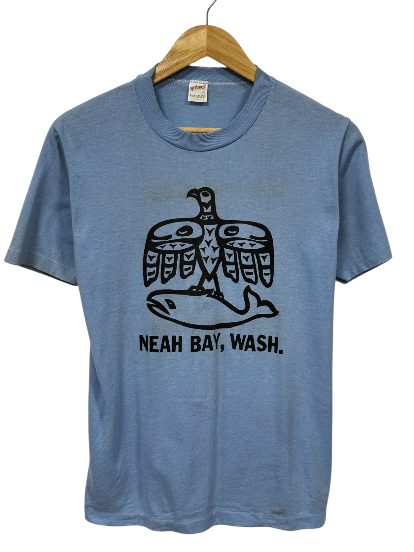 Vintage 80's Neah Bay Washington Whaling Graphic Tee Size Medium
