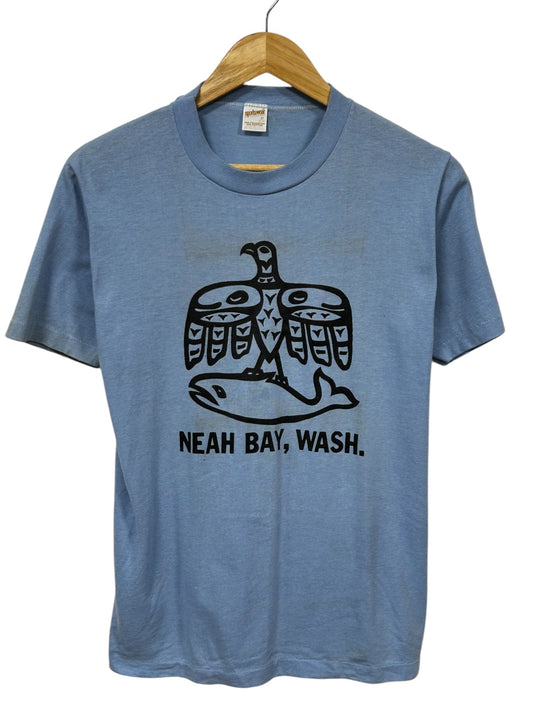 Vintage 80's Neah Bay Washington Whaling Graphic Tee Size Medium