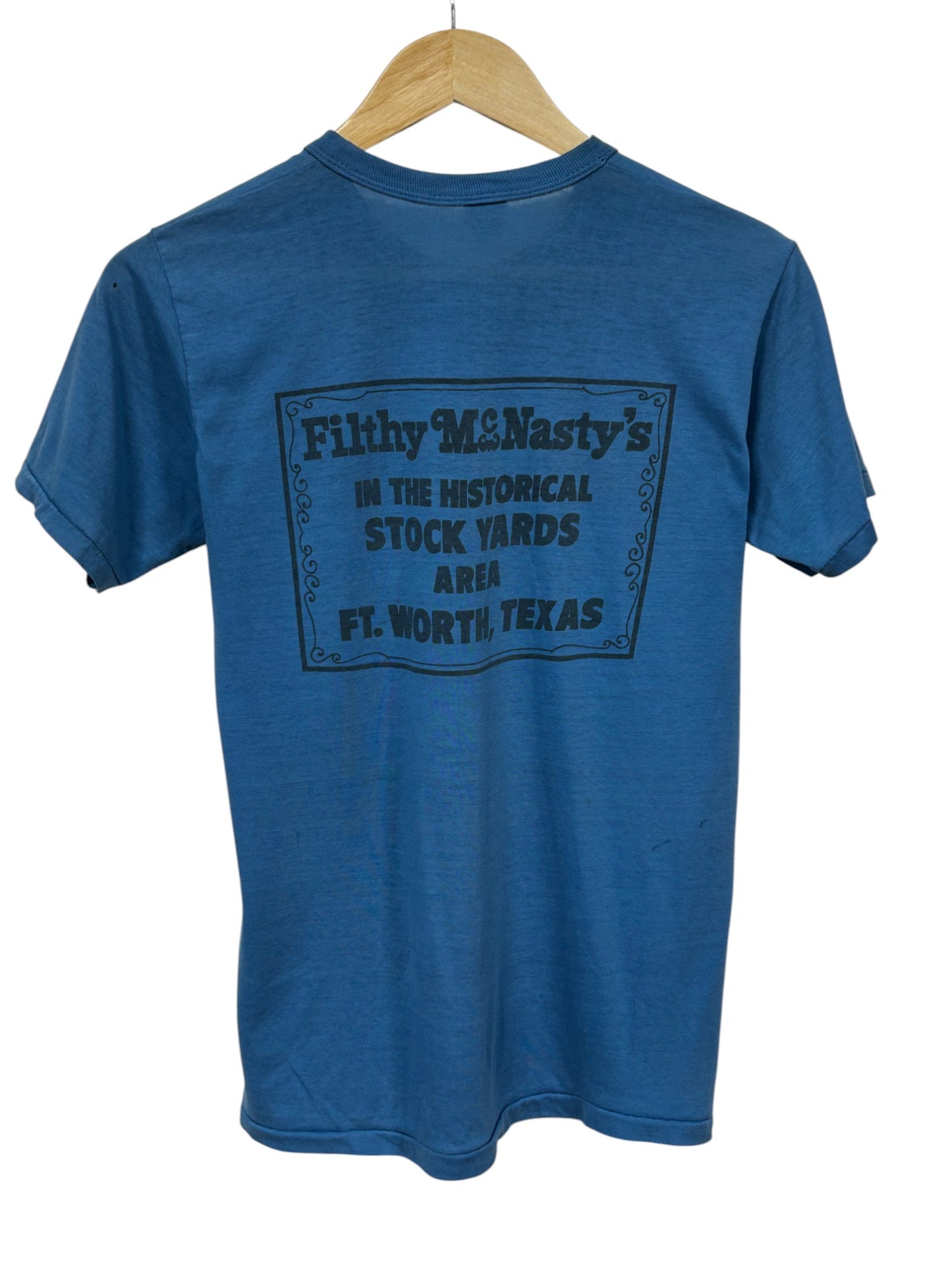 Vintage 80's Filthy McNasty's Stock Yards Texas Graphic Tee Size Medium