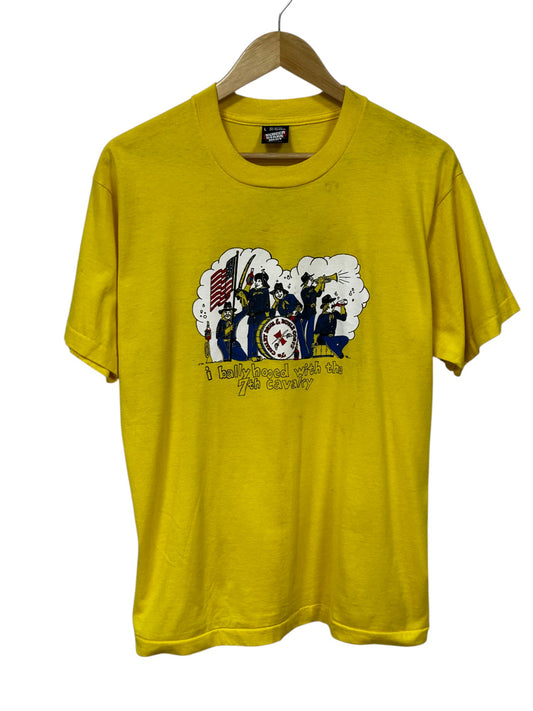Vintage 80 's Ballyhooed with the 7th Cavalry Sheridan Wyoming Tee Size Large