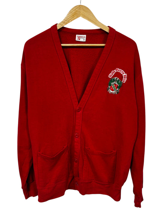 Vintage 90's Alpha Gamma Delta Fraternity Cardigan Sweater Size XL