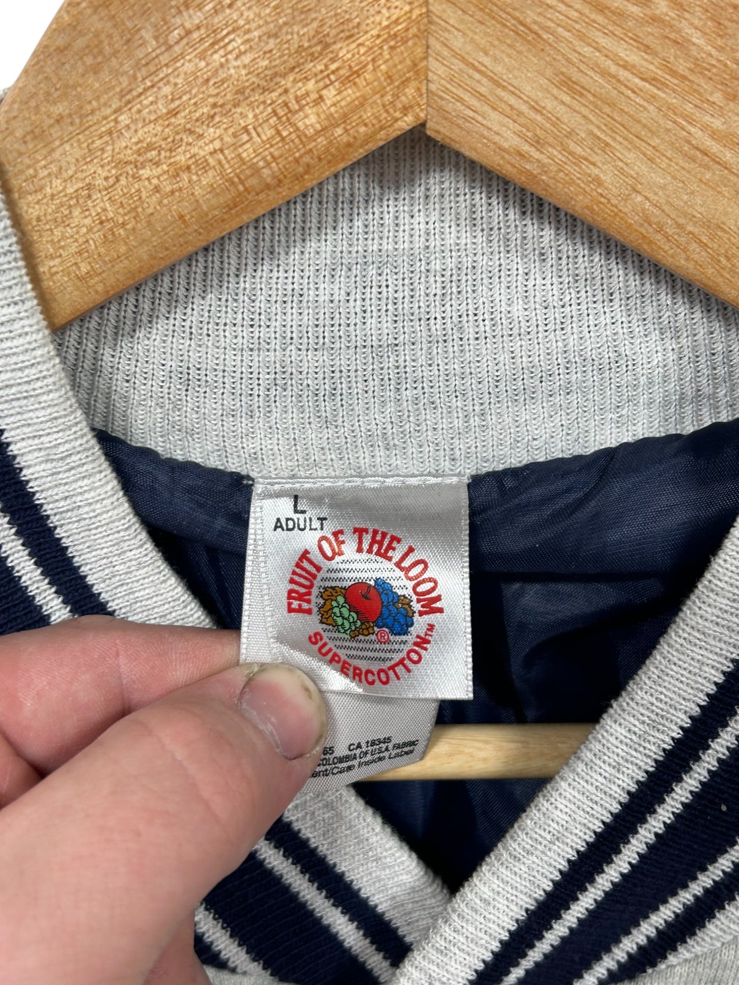 Vintage 90's Fruit of the Loom Wolf Pack Bomber Sweater Size Large