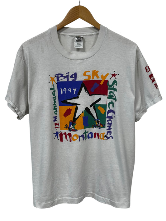 Vintage 1997 Montana Big Sky State Games Graphic Tee Size Large