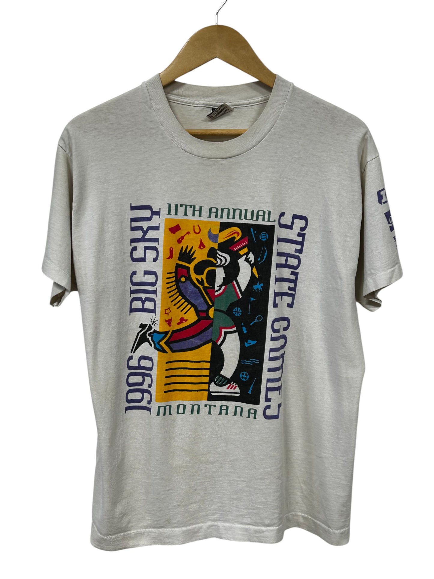 Vintage 1996 Montana Big Sky State Games Graphic Tee Size Large