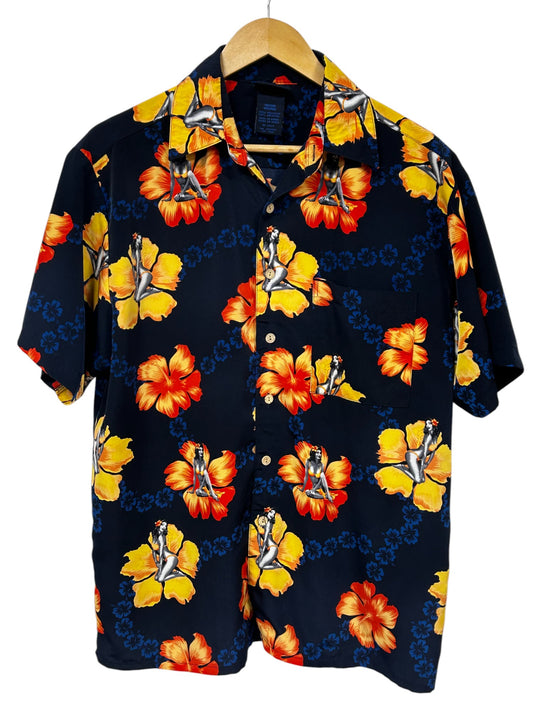 Vintage 90's Hawaiian Vacation Short Sleeve Button Up Shirt Size Medium