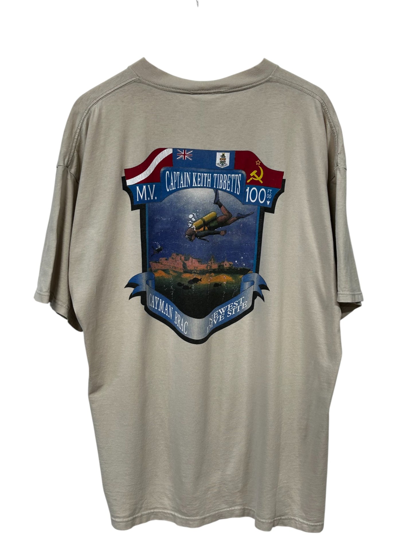 Vintage 90's Cayman Islands Scuba Diving Nature Graphic Tee Size XXL