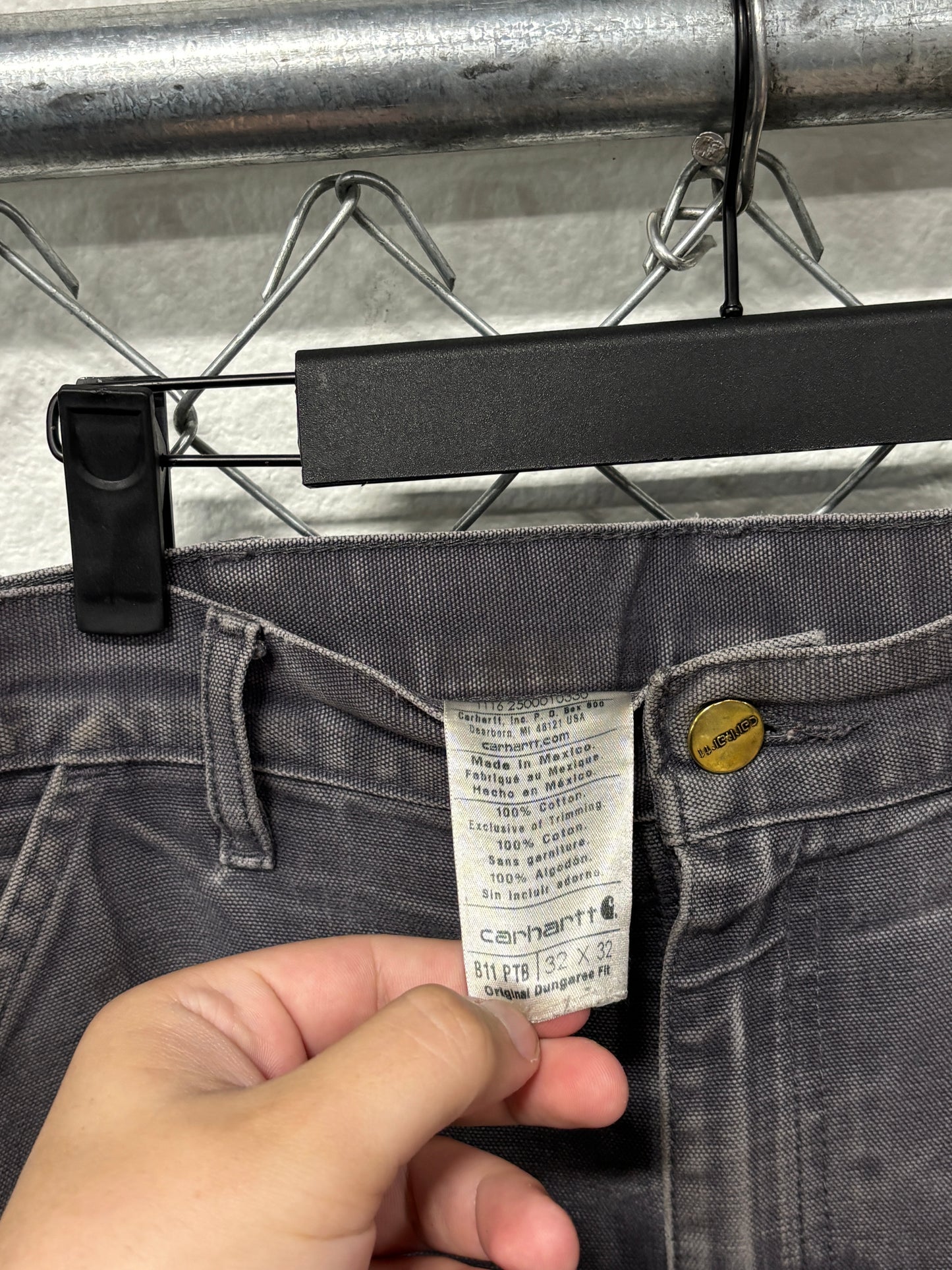 Carhartt Faded Distressed Grey Carpenter Pants Size 32x31