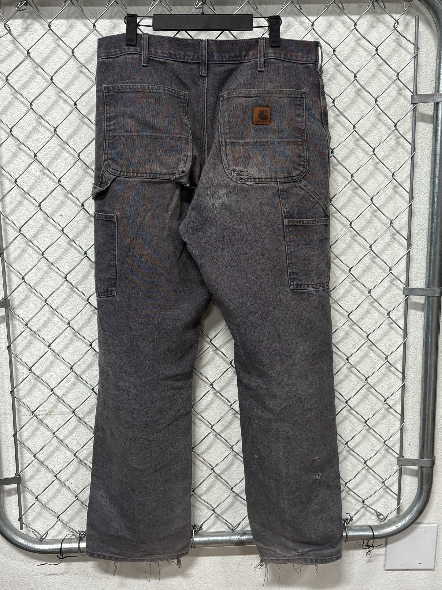 Carhartt Faded Distressed Grey Carpenter Pants Size 32x31