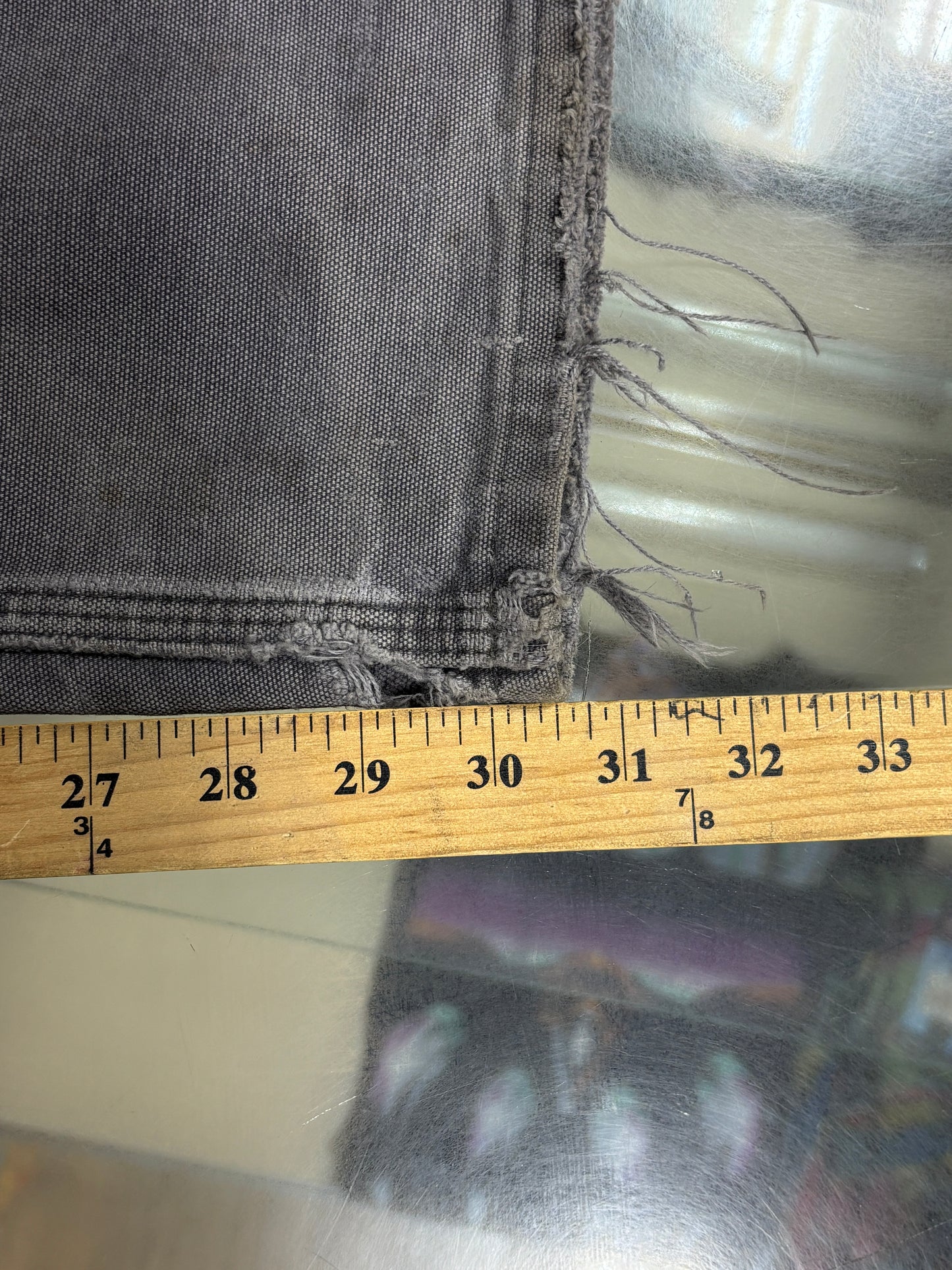 Carhartt Faded Distressed Grey Carpenter Pants Size 32x31