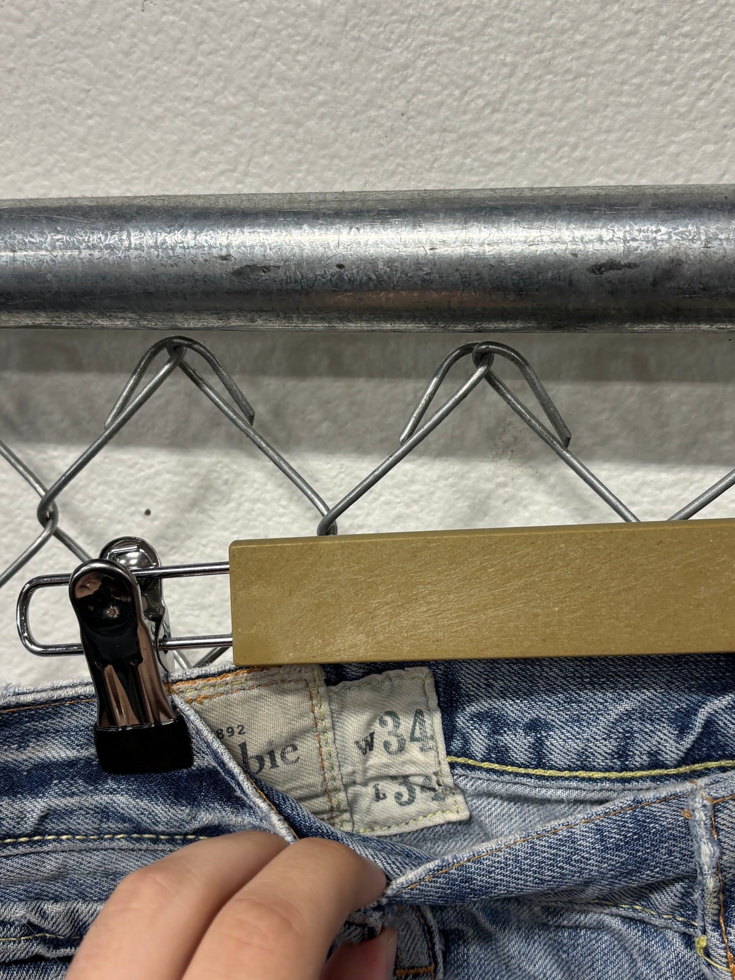 Y2K Abercrombie & Fitch Button Fly Distressed Denim Jeans Size 34x34