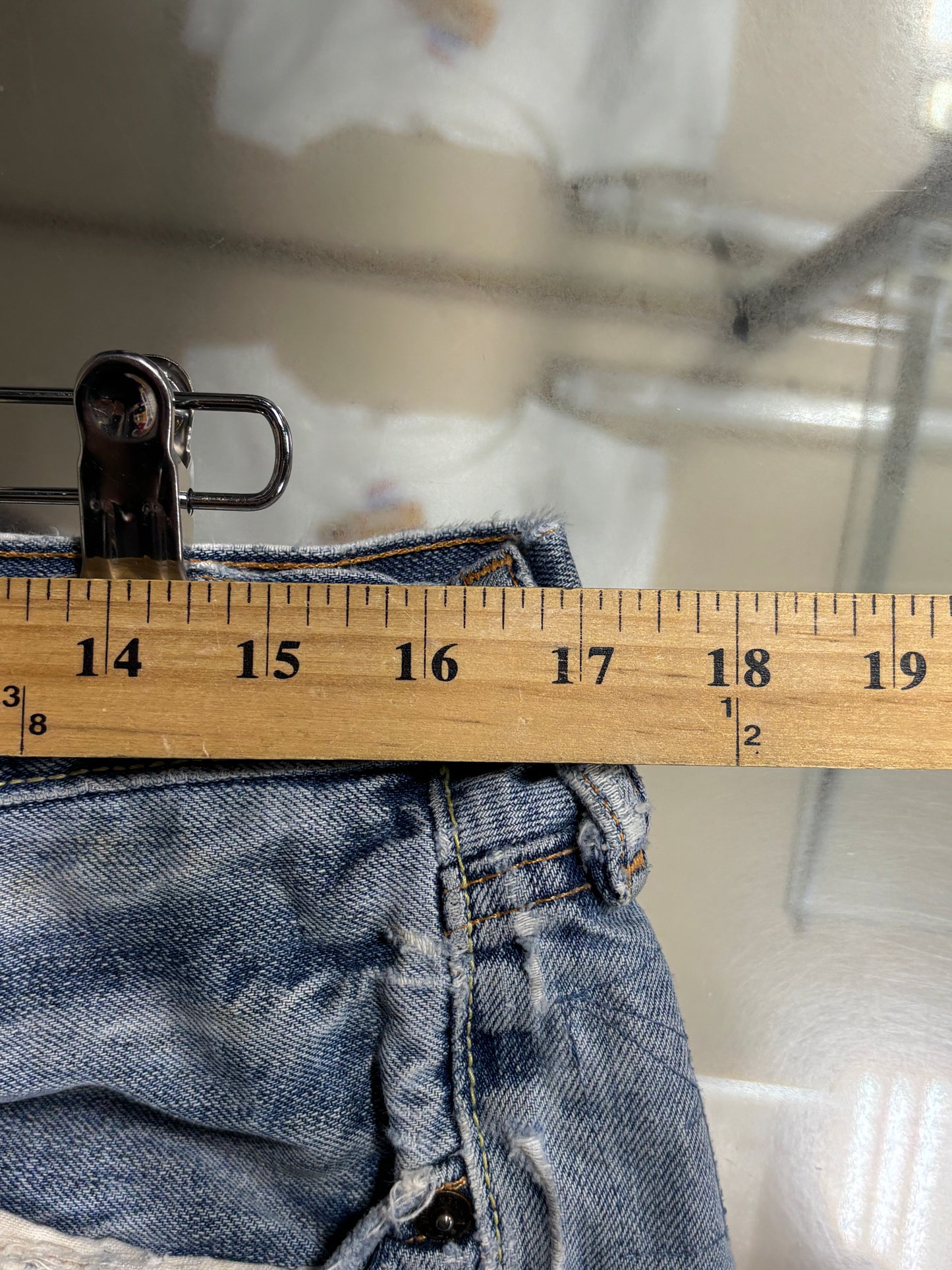 Y2K Abercrombie & Fitch Button Fly Distressed Denim Jeans Size 34x34