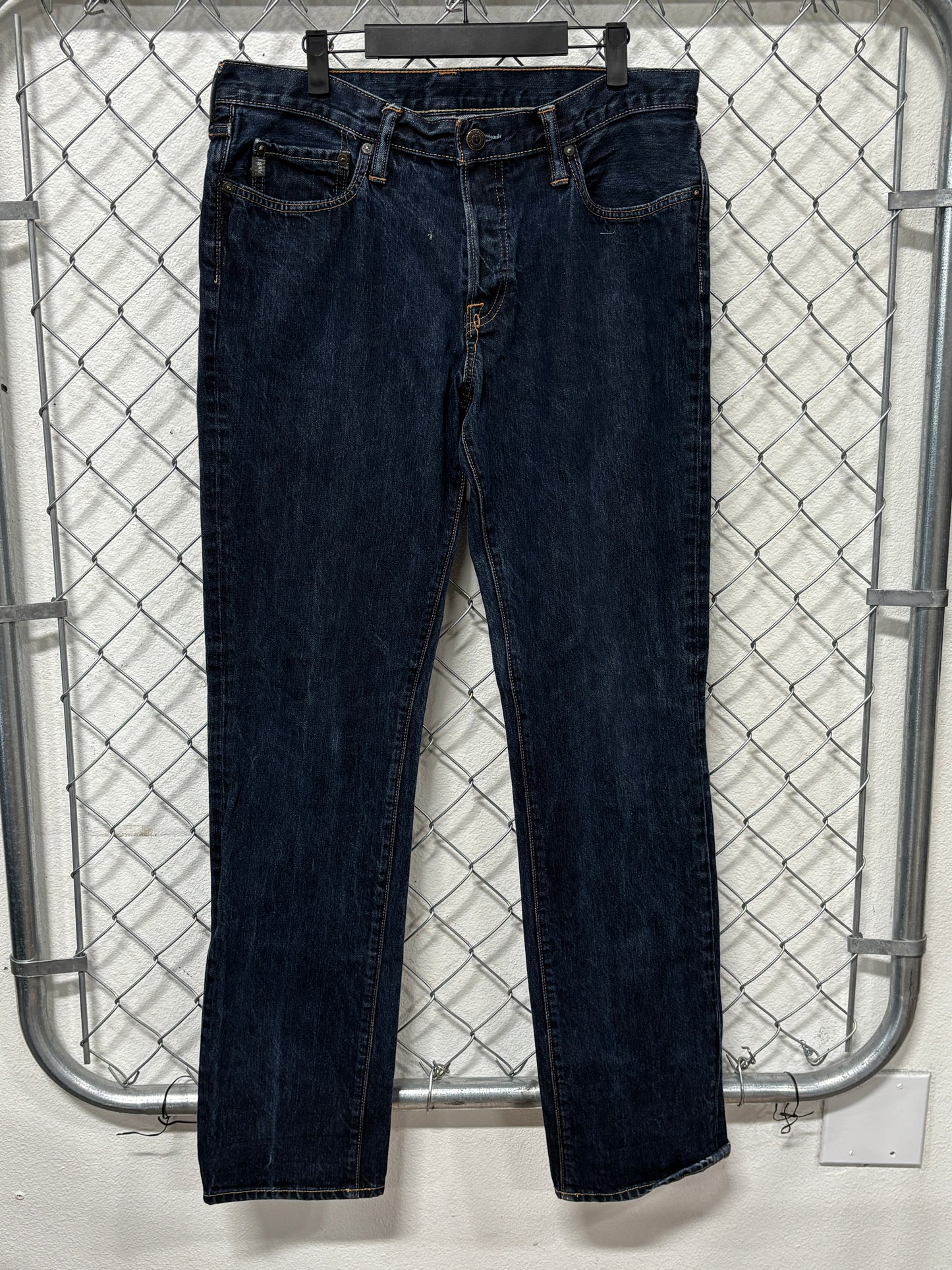 Y2K Abercrombie & Fitch Button Fly Dark Wash Denim Jeans Size 34x34