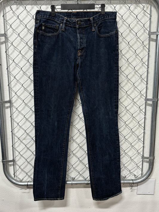 Y2K Abercrombie & Fitch Button Fly Dark Wash Denim Jeans Size 34x34