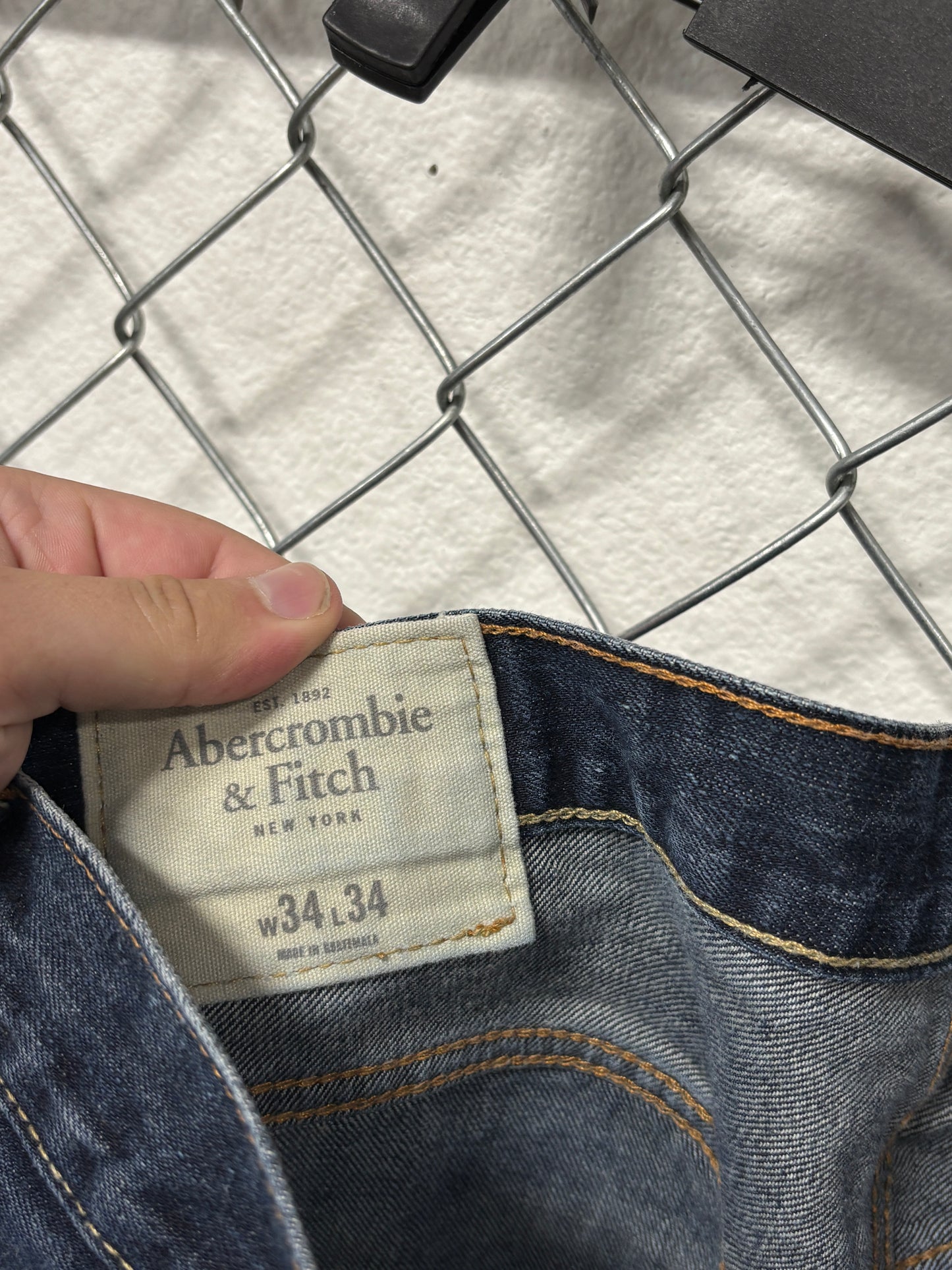Y2K Abercrombie & Fitch Button Fly Dark Wash Denim Jeans Size 34x34