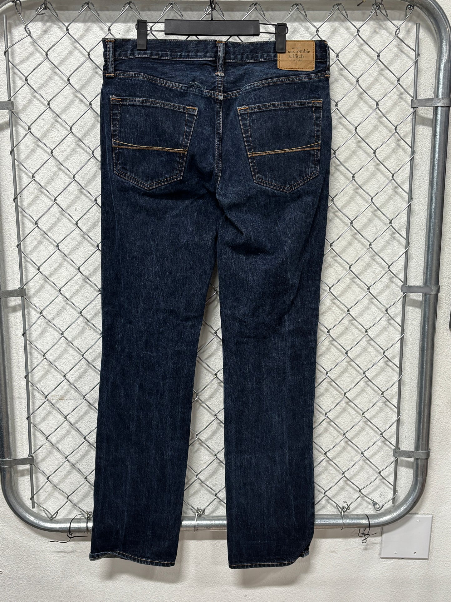 Y2K Abercrombie & Fitch Button Fly Dark Wash Denim Jeans Size 34x34