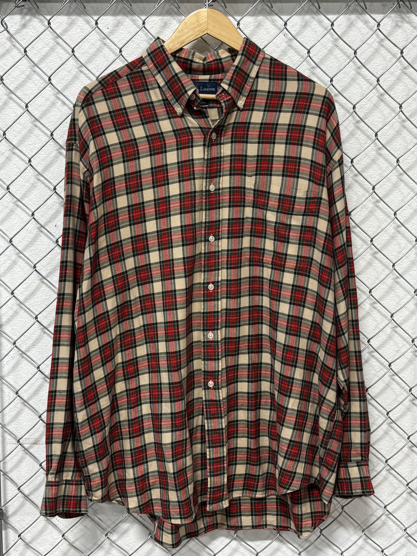 Vintage Polo Ralph Lauren Blake Checkered Flannel Button Up Shirt Size XL