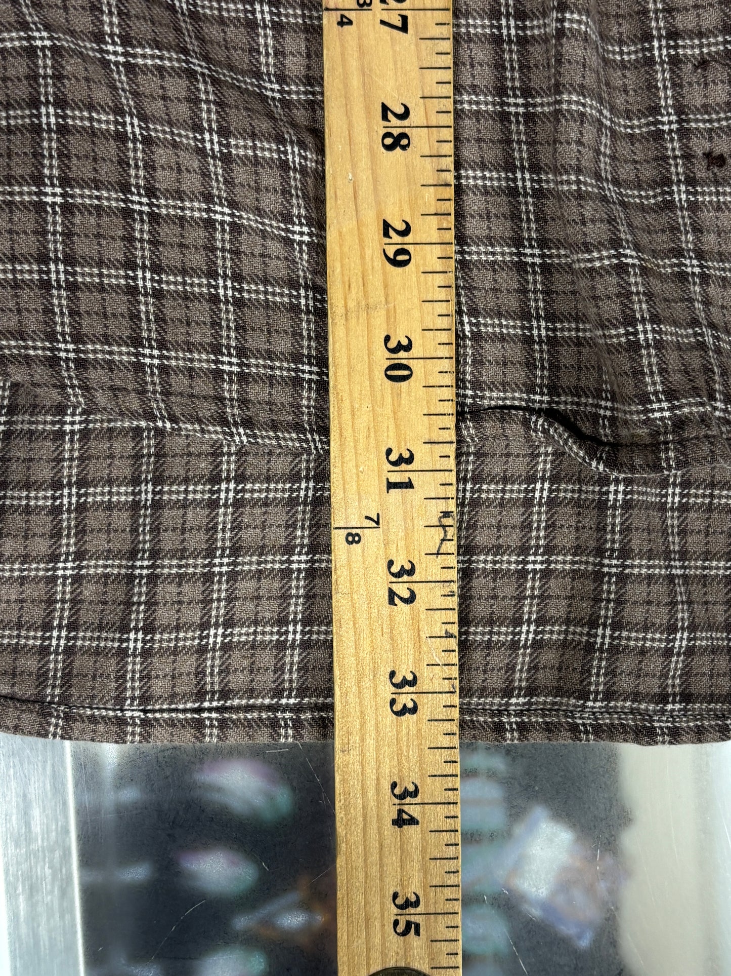Y2K Gap Brown Plaid Button Up Flannel Shirt Size XL
