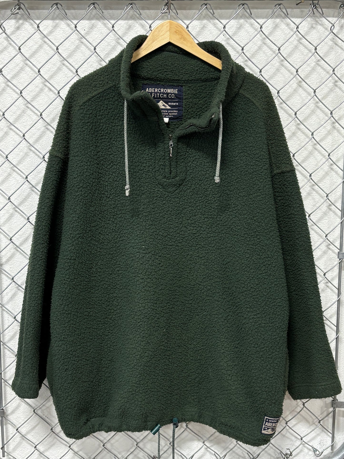 Vintage 90's Abercrombie & Fitch Green Pullover Pile Fleece Sweater Size XL