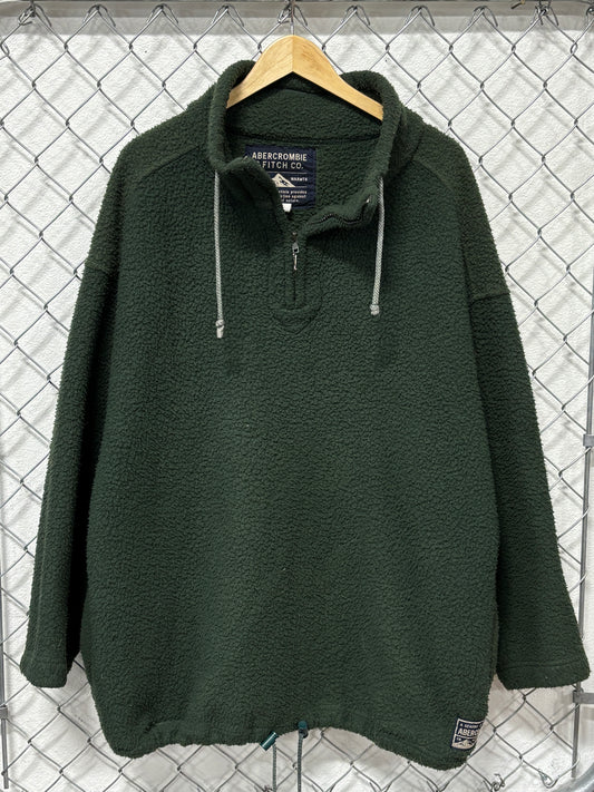 Vintage 90's Abercrombie & Fitch Green Pullover Pile Fleece Sweater Size XL
