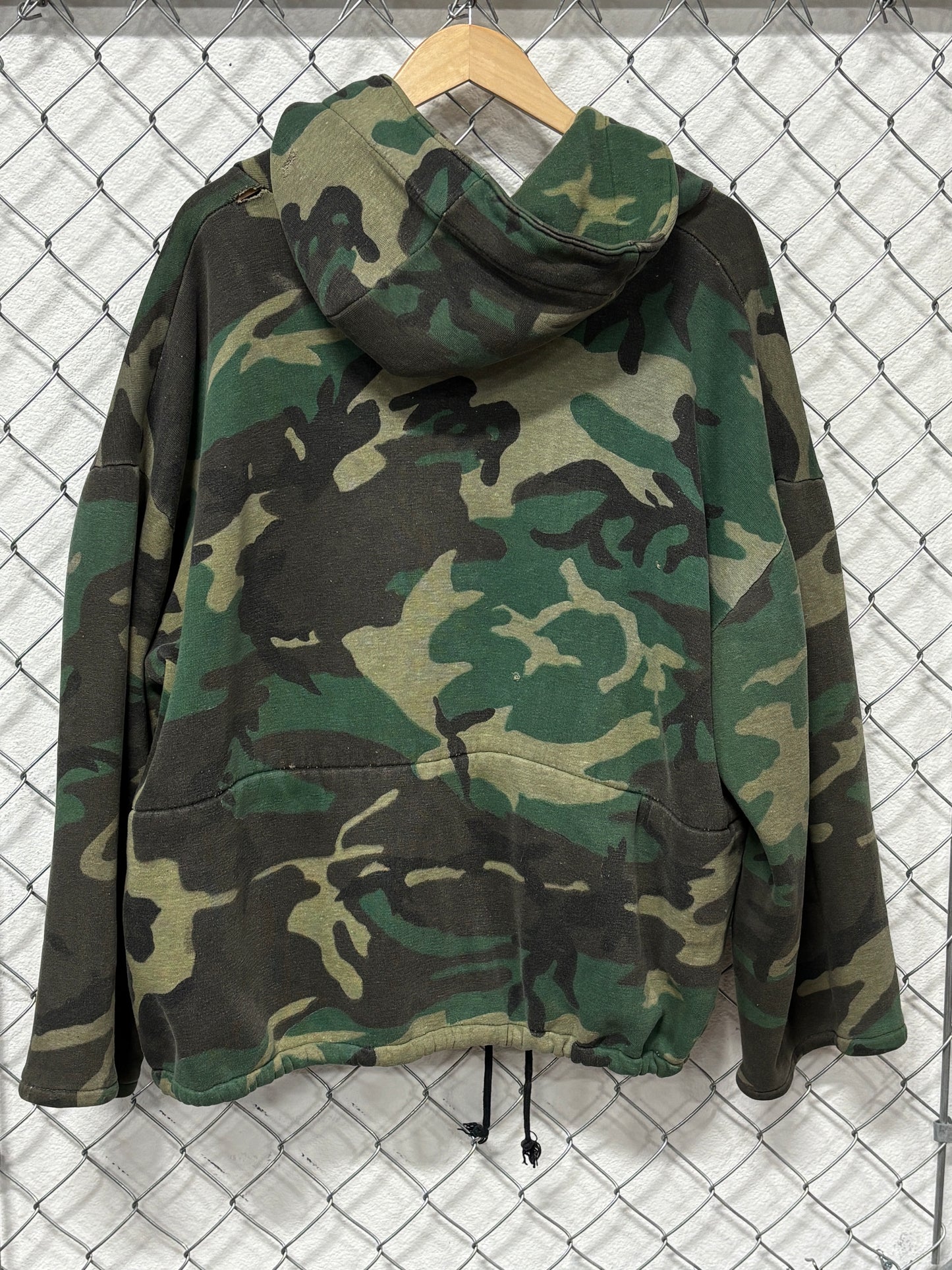 Vintage Hand Made Military Camo Pullover Hoodie Size XXL