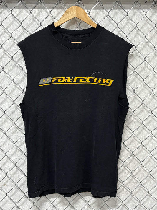 Y2K Fox Motocross Racing Cutoff Black Shirt Size Large