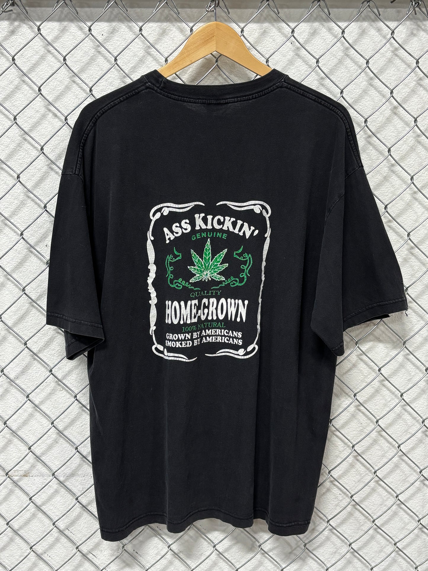 Y2K American Home Grown Ass Kickin Weed Parody Tee Size XXL