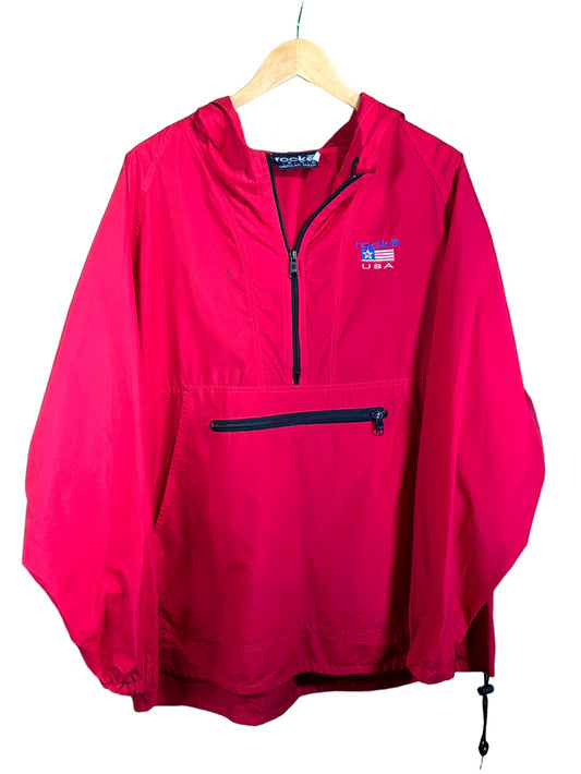 Vintage 90's Rocke Gear Half Zip Anorak Windbreaker Size Large