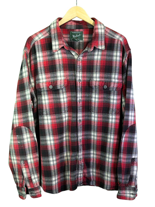 Vintage Woolrich Red Black Checkered Flannel Button Up Size XL