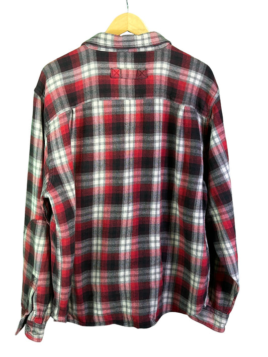 Vintage Woolrich Red Black Checkered Flannel Button Up Size XL