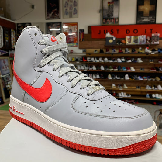 Nike AF1 High 'Grey / Red' Size 10