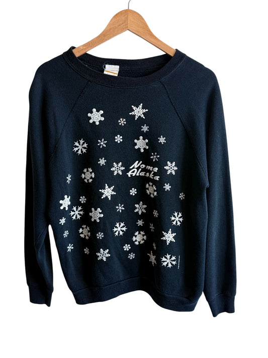 Vintage 80's Alaska Snowflakes Crewneck Sweater Size XL