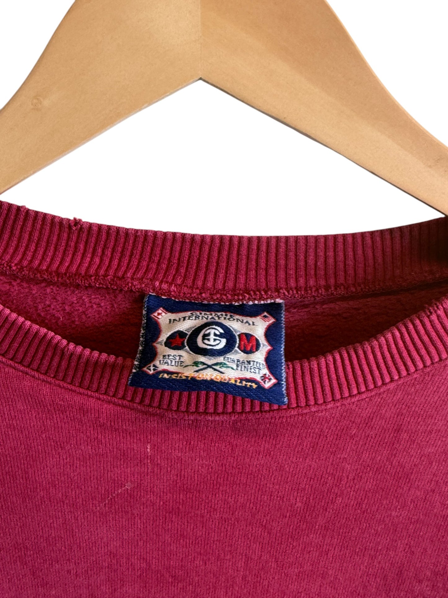 Vintage 90's Gimmie International Tonal Red Crewneck Sweater Size Medium