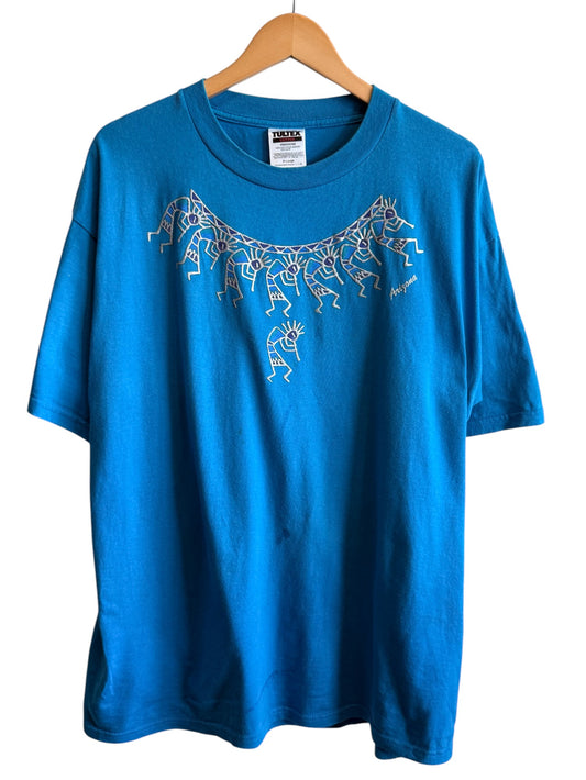 Vintage 90's Tultex Arizona Tribal Art Graphic Tee Size XL