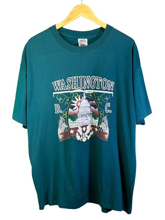 Vintage 90's Oneita Washington DC Graphic Tee Size XL