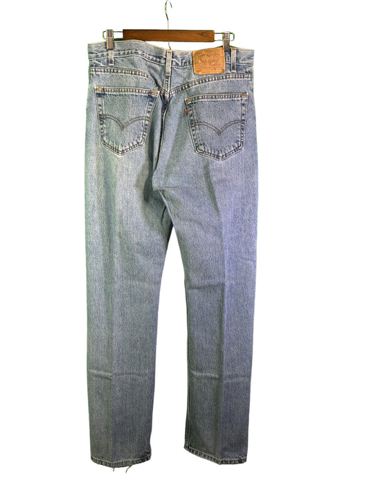 Vintage Levi's Made in USA 505 Light Wash Straight Leg Jeans Size 34x32